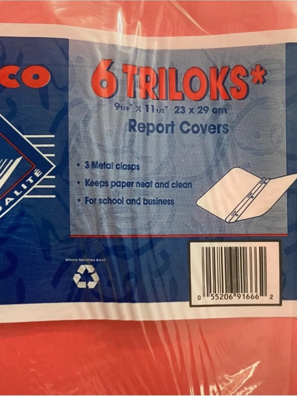 🆕 6-Pack Fanco Triloks Report Covers Pack Variety of Colors